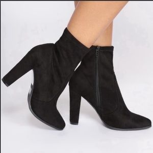 4” Black Heeled Booties - 7.5